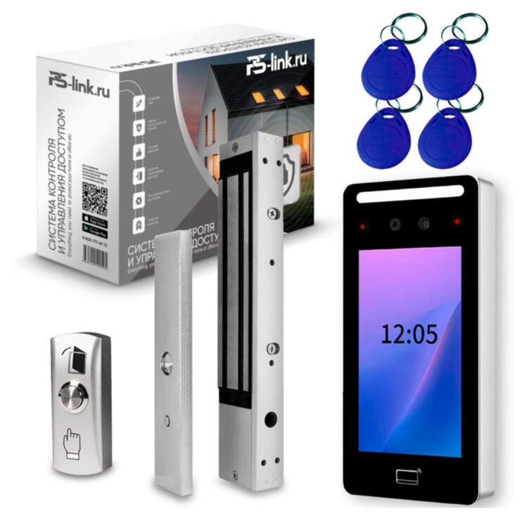 Комплект СКУД KIT-DT03EMT-280 на 1 дверь, терминал распознавания лиц, RFID EM-Marine, электромагнитный замок 280 кг