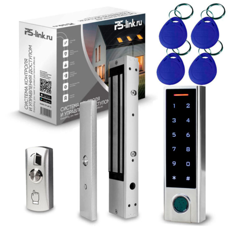 Система СКУД KIT-HF3WF-280LED на одну дверь, биометрический считыватель отпечатков, RFID, Wi-Fi, электромагнитный замок 280 кг