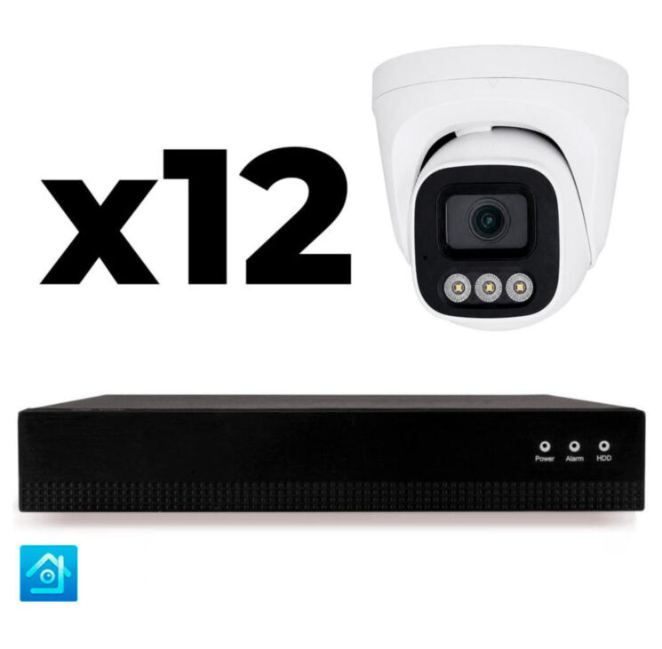 Комплект IP-видеонаблюдения KIT-A412IP-POE 4 Мп, 12 купольных IP-камер, NVR, 16 PoE портов