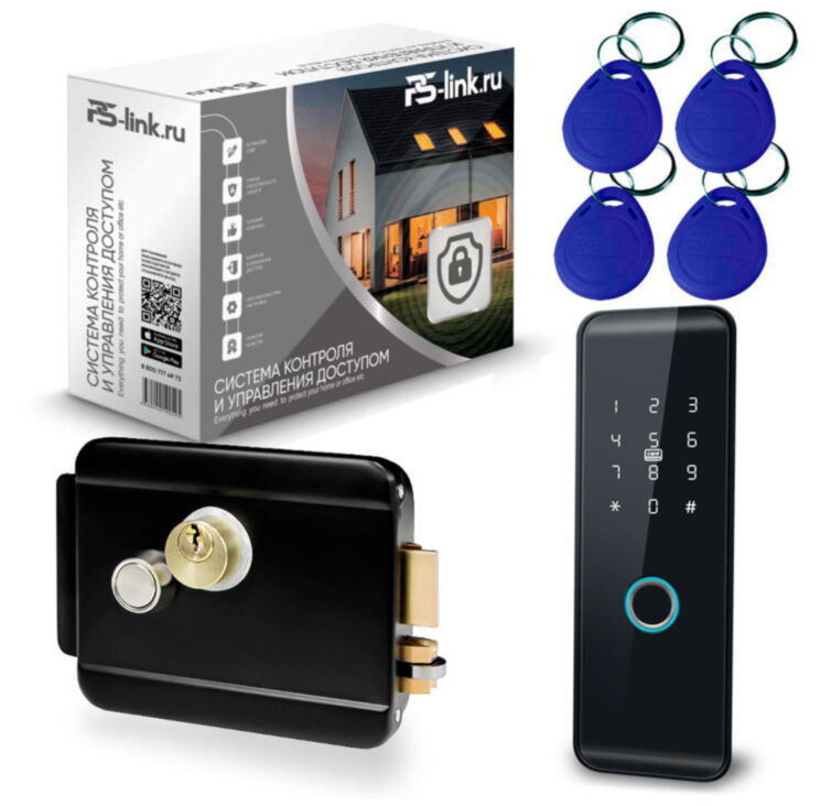 Система СКУД KIT-H102-B/ сканер отпечатков / эл. механический замок / RFID, WIFI