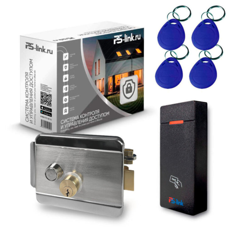 Система СКУД KIT-M010EM-WP-SSM на 1 дверь, электромеханический НЗ замок, уличный контроллер 10000 карт, EM-Marine 125кГц
