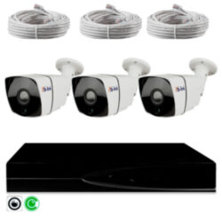 Комплект видеонаблюдения IP 2Мп  KIT-C203POE-YE облако IPEye, три уличные камеры