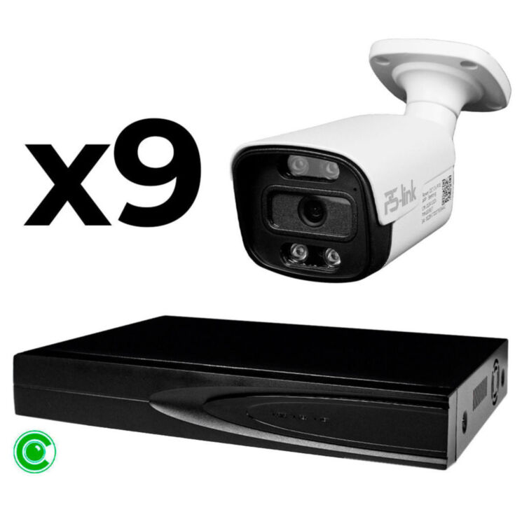 Комплект видеонаблюдения IP 8Мп KIT-C809IP-ST 9 камер для улицы, умная аналитика, детекция человека, детекция автомобиля, область вторжения
