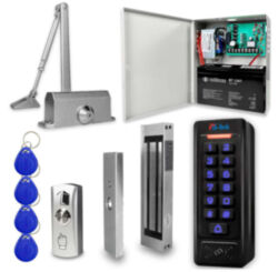 Система СКУД  KIT-C1EM-180UPS с доводчиком 40, блоком резервного питания, 7Ач, кнопочная панель
