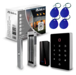 Система СКУД  KIT-T12MF-P-180 электромагнитный замок 180 кг НО типа, память 2000 карт, для помещения, 2 считывателя Mifare