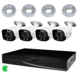Комплект видеонаблюдения IP 5Мп  KIT-C504IP-ST 4 камеры для улицы, аналитика, детекция человека, детекция автомобиля, область вторжения