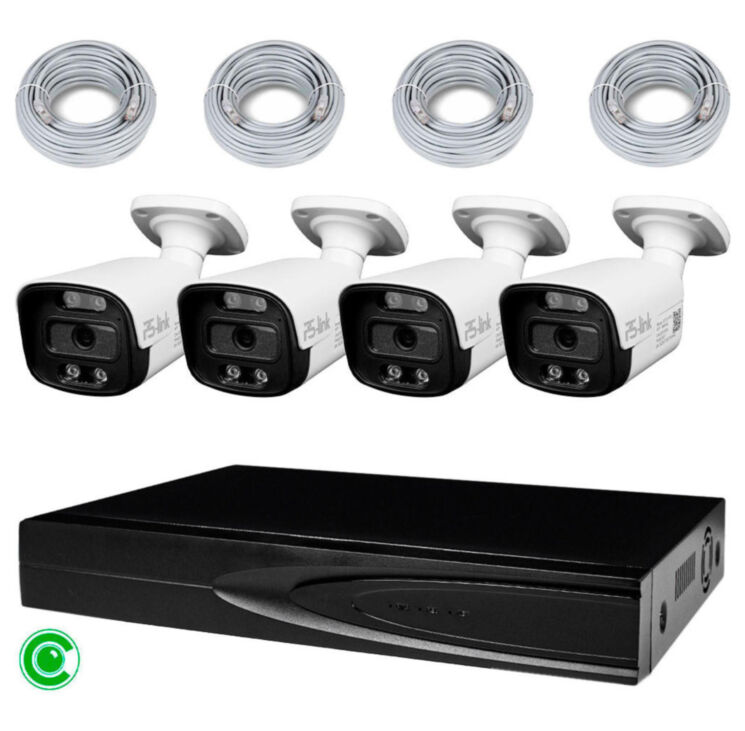 Комплект видеонаблюдения IP 5Мп KIT-C504IP-ST 4 камеры для улицы, аналитика, детекция человека, детекция автомобиля, область вторжения