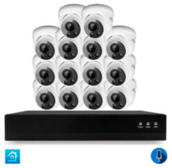 Комплект видеонаблюдения IP 2Мп  KIT-A214IPM-POE 14 камер с микрофоном для помещения, питание PoE, ночная съёмка