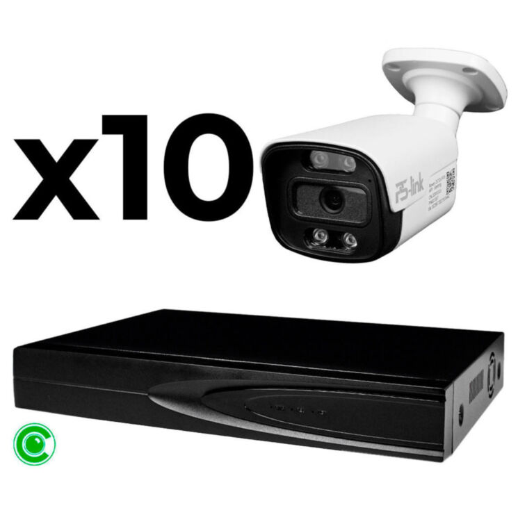 Комплект видеонаблюдения IP 5Мп KIT-C510IP-ST 10 камер для улицы, аналитика, детекция человека, детекция автомобиля, область вторжения