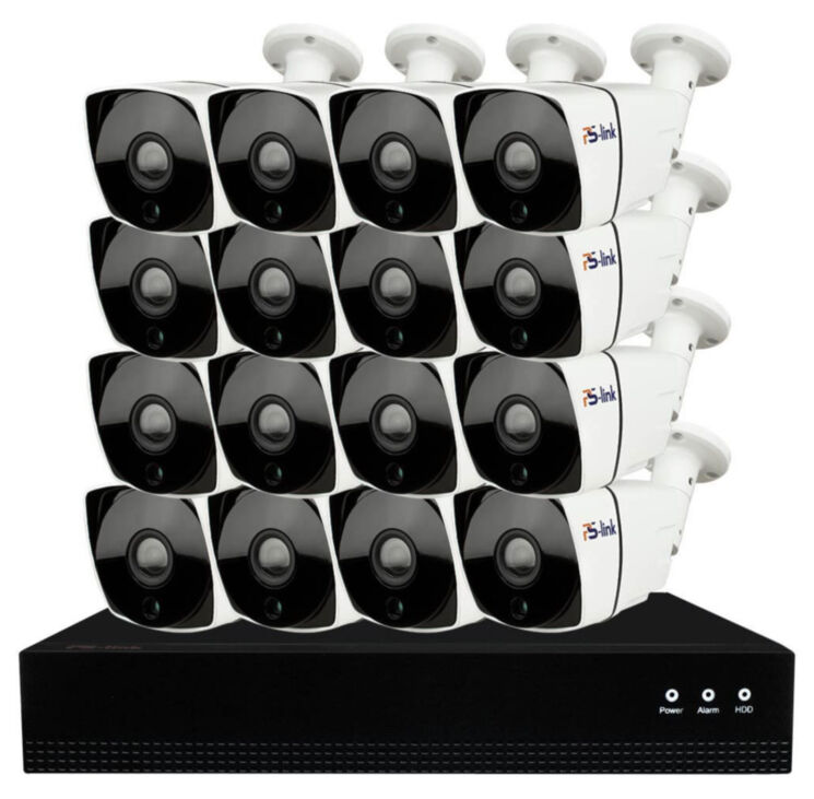 Комплект видеонаблюдения IP 2Мп KIT-С216IP-POE 16 камер с ночной съемкой для улицы, с датчиком движения, питание PoE