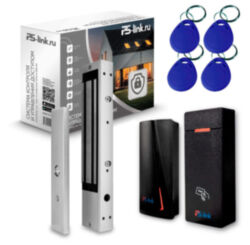 Система СКУД  KIT-M010EM-WP-P-280LED на 1 дверь, электромагнитный замок 280 кг, 2 всепогодных считывателя RFID 125 кГц EM-Marine