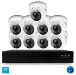 Комплект видеонаблюдения IP 5Мп  KIT-A509IPM-POE 9 камер с микрофоном для помещения, питание PoE, ночная съёмка