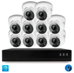 Комплект видеонаблюдения IP 5Мп  KIT-A510IPM-POE 10 камер с микрофоном для помещения, питание PoE, ночная съёмка