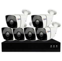 Комплект видеонаблюдения IP 5Мп  KIT-С506IP-POE 6 камер с ночной съемкой для улицы, с датчиком движения, питание PoE
