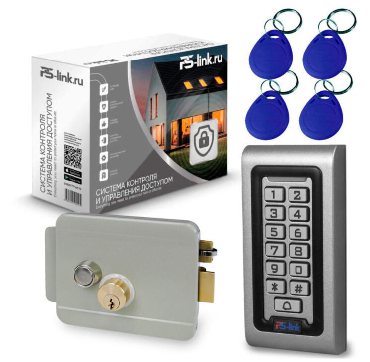 Система СКУД Ps-Link KIT-S601EM-WP-W-G / эл. механический замок / кодовая панель / RFID / WIFI