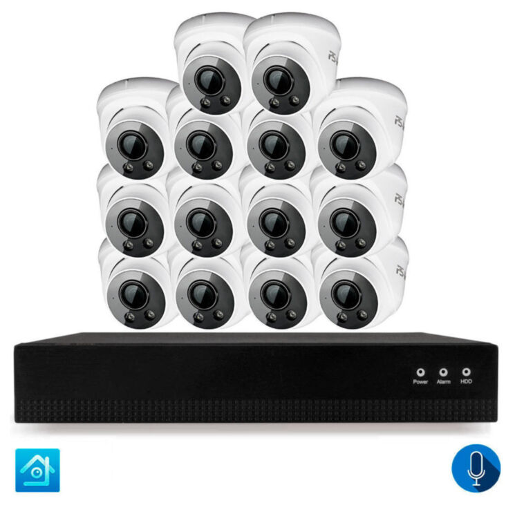 Комплект видеонаблюдения IP 5Мп KIT-A514IPM-POE 14 камер с микрофоном для помещения, питание PoE, ночная съёмка