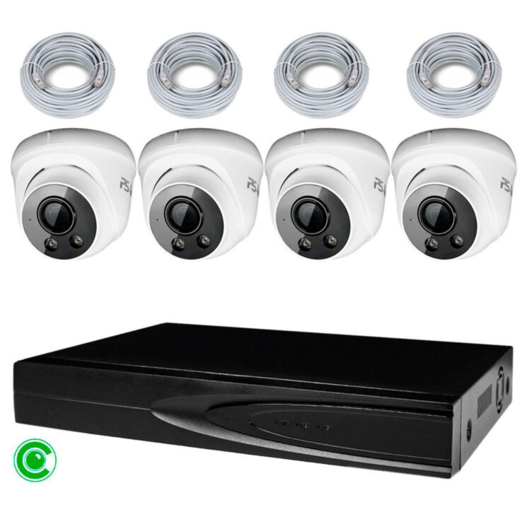 Комплект видеонаблюдения IP 8Мп KIT-A804IP-ST 4 камеры для помещения, аналитика, детекция человека, область вторжения