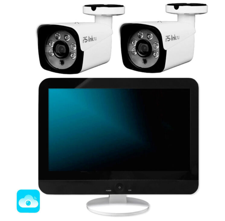 Комплект видеонаблюдения WIFI 5Мп KIT-W502CM беспроводной, 2 камеры для улицы, ночное видение, удаленный доступ