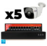 Комплект видеонаблюдения IP 2Мп KIT-C205IP-PL 5 камер для улицы, программный датчик движения, удаленный доступ, ночное видение