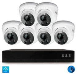 Комплект видеонаблюдения IP 8Мп  KIT-A806IPM-POE 6 камер с микрофоном для помещения, питание PoE, ночная съёмка
