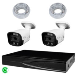 Комплект видеонаблюдения IP 8Мп  KIT-C802IP-ST 2 камеры для улицы, умная аналитика, детекция человека, детекция автомобиля, область вторжения