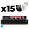 Комплект видеонаблюдения IP 2Мп KIT-C215IP-PL 15 камер для улицы, программный датчик движения, удаленный доступ, ночное видение, умный коммутатор
