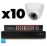 Комплект видеонаблюдения IP 2Мп KIT-A210IP-PL 10 камер, программный датчик движения, удаленный доступ, ночное видение, умный коммутатор