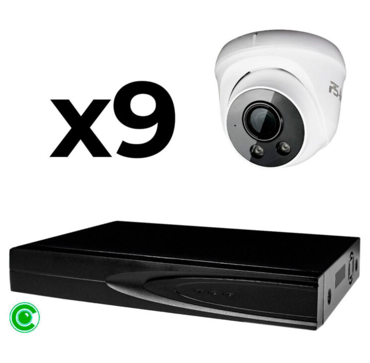 Комплект видеонаблюдения IP 5Мп KIT-A509IP-ST 9 камер для помещения, аналитика, детекция человека, область вторжения