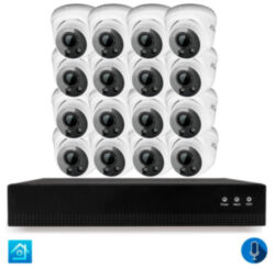 Комплект видеонаблюдения IP 8Мп  KIT-A816IPM-POE 16 камер с микрофоном для помещения, питание PoE, ночная съёмка