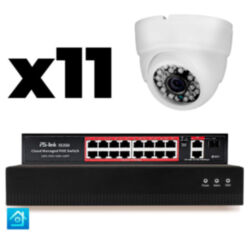 Комплект видеонаблюдения IP 8Мп  KIT-A811IP-PL 11 камер для помещения, программный датчик движения, удаленный доступ, ночное видение