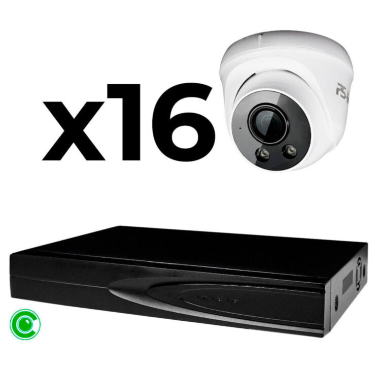 Комплект видеонаблюдения IP 5Мп KIT-A516IP-ST 16 камер для помещения, аналитика, детекция человека, область вторжения